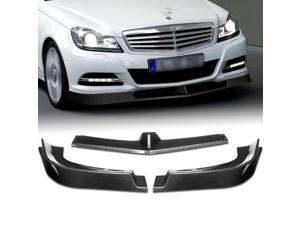 2013 Q1-TECH Front Bumper Lip Spoiler Air Chin Body Kit Splitter Painted Glossy White ABS Front Bumper Lip fit for compatible with 2012-2014 Mercedes-Benz W204 C-Class 