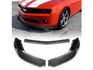 Front Bumper Lip compatible with 2010 2011 2012 2013 Chevrolet Camaro V6, Painted Carbon Look Lip Spoiler Air Chin Body Kit Splitte