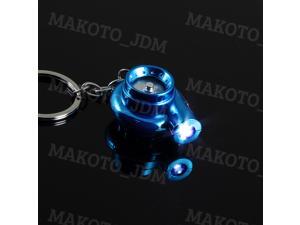 LED Electric Spinning Turbo Turbine Key Chain Keychain Ring with Sound - Blue LED Electric Spinning Turbo Turbine Key Chain Keychain Ring with Sound - Blue