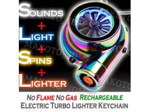 Rechargeable Electric Turbo Flameless No Gas Lighter Keychain Keyring Cigarette Lighter Mens Gifts - NEO CHROME Rechargeable Electric Turbo Flameless No Gas Lighter Keychain Keyring Cigarette Lighter Mens Gifts - NEO CHROME