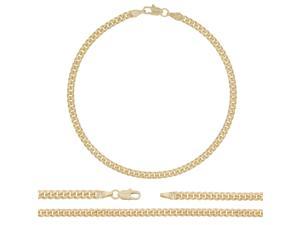 BEBERLINI Cuban Link 14K Gold Filled Chain Anklet Foot Bracelet Fashion Jewelry Gifts for Women Teen Girls Width 4 mm Length 10''