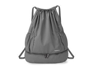 Foldable Drawstring Backpack Sports Gym Bag with Wet and Dry Compartments for Swimming Beach Camping Foldable Drawstring Backpack Sports Gym Bag with Wet and Dry Compartments for Swimming Beach Camping