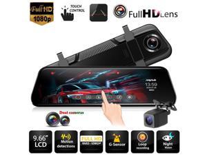 T12+ 9.66 inch Touch Car Rearview Mirror DVR Camera Dual Lens Night Vision Dash Cam Video Recorder T12+ 9.66 inch Touch Car Rearview Mirror DVR Camera Dual Lens Night Vision Dash Cam Video Recorder