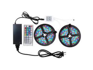 RGB LED Strip Light 2 x5M Waterproof 2835 44Key Controller 12V 3A Power Supply
