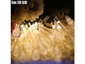 Christmas Tree Decors 5m 20 LED Solar Warm White Light String Light Water Drop Shape Lamp Xmas Tree Ornament Christmas Tree Decors 5m 20 LED Solar Warm White Light String Light Water Drop Shape Lamp Xmas Tree Ornament