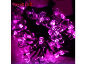Christmas Tree Decors 7m 50 LED Solar Pink String Light Peach Blossom Shape Lamp Xmas Tree Ornament Christmas Tree Decors 7m 50 LED Solar Pink String Light Peach Blossom Shape Lamp Xmas Tree Ornament