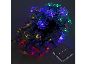 50 LEDs Solar Powered Lotus Flower RGB String Light for Christmas Party Decoartion 50 LEDs Solar Powered Lotus Flower RGB String Light for Christmas Party Decoartion