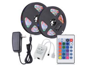 Strip Light 2Pcs x 5M 24W Waterproof RGB 2835 SMD 300 LED Light with IR 24 Keys Remote Control+ DC Adapter ( EU Plug ) Strip Light 2Pcs x 5M 24W Waterproof RGB 2835 SMD 300 LED Light with IR 24 Keys Remote Control+ DC Adapter ( EU Plug )