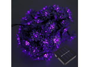 50 LEDs Solar Powered Lotus Flower Purple Light String Light for Christmas Party Decoartion 50 LEDs Solar Powered Lotus Flower Purple Light String Light for Christmas Party Decoartion