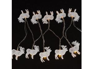 String Lights White Iron Moose Fairy LED Home Decor Light Home Garden of Battery Powered 1.65M 10 LED String Lights White Iron Moose Fairy LED Home Decor Light Home Garden of Battery Powered 1.65M 10 LED