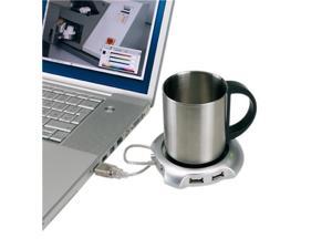 USB Warmer Sliver Warm Tea Coffee Cup Mug Warmer USB Heater Pad With 4 USB Port Hub With On/Off Switch