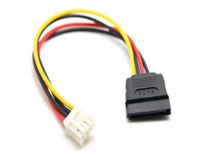 4Pin FDD Floppy Female to 15Pin SATA Female Adapter Converter Power Leads Cable Cord 18AWG Wire for ITX PC