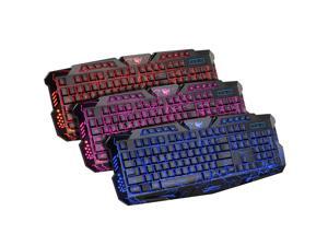 114-Key LED Backlit Wired USB Gaming Keyboard w/ Cracking Pattern Black