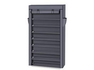 UBesGoo 10-Tier 45 Pairs Shoe Rack Cabinet with Dustproof Cover for Closet  