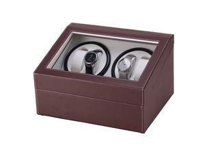 Leather Watch Winder Storage Display Case Box 4+6 Slots Automatic Rotation