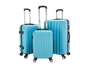 3PCS Luggage Travel Set Bag Multifunctiona Large Capacity Storage Suitcase Blue