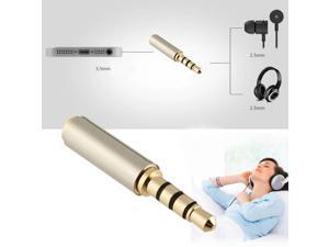 Gold 3.5mm Male  to 2.5mm Female  Audio Stereo Headphone Jack Adapter Converter