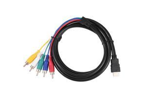 1.5m 5ft 1080P HDMI to 5RCA Male to Male Video Audio Cable Converter Adapter