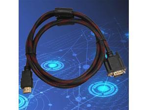 1.5M Length HDMI Male To VGA Data Connector Adapter Converter Cable Black