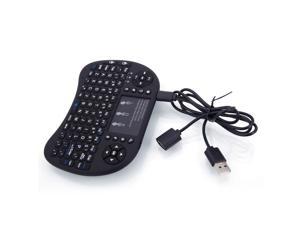 i8  2.4GHz Mini Backlight Wireless Keyboard with Touchpad Black