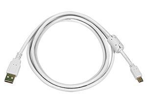 Monoprice 6-Feet USB 2.0 A Male to Mini-B 5pin Male 28/24AWG Cable with Ferrite Core (Gold Plated), White (108634) Monoprice 6-Feet USB 2.0 A Male to Mini-B 5pin Male 28/24AWG Cable with Ferrite Core (Gold Plated), White (108634)