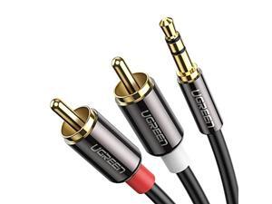 UGREEN 3.5mm to 2 RCA Male to Male Aux Audio Cable Cord 3.5mm Stereo Jack to 2RCA Phono Plugs Connector for Speakers, iPod, MP3 Player, Smartphone, Tablet, Laptop and More,16ft