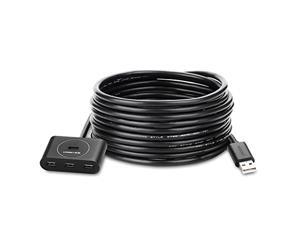 UGREEN USB Extension Cable with 4 USB Ports USB 2.0 Active Repeater Extension Hub Cable A Male to A Female with Built-in Signal Booster Chips for Printer, Keyboard, Camera, WLAN Card & More (5m/16ft) UGREEN USB Extension Cable with 4 USB Ports USB 2.0 Active Repeater Extension Hub Cable A Male to A Female with Built-in Signal Booster Chips for Printer, Keyboard, Camera, WLAN Card & More (5m/16ft)
