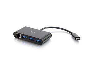 C2G 29747 USB-C to Ethernet Adapter with 3-Port USB Hub, Black C2G 29747 USB-C to Ethernet Adapter with 3-Port USB Hub, Black