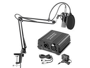 Neewer® NW-700 Professional Condenser Microphone & NW-35 Suspension Boom Scissor Arm Stand with Built-in XLR Cable and Mounting Clamp & NW-3 Pop Filter & 48V Phantom Power Supply with Adapter Kit Neewer® NW-700 Professional Condenser Microphone & NW-35 Suspension Boom Scissor Arm Stand with Built-in XLR Cable and Mounting Clamp & NW-3 Pop Filter & 48V Phantom Power Supply with Adapter Kit