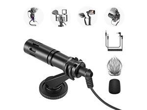 Neewer CM14 Microphone for Phone, Mini On-Camera Video Microphone with Mic Mount, Windscreen, Audio Cables Compatible with iPhone/Android Phone/DSLR Camera/Camcorder (Adapter for iPhone Not Included) Neewer CM14 Microphone for Phone, Mini On-Camera Video Microphone with Mic Mount, Windscreen, Audio Cables Compatible with iPhone/Android Phone/DSLR Camera/Camcorder (Adapter for iPhone Not Included)
