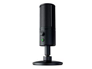 Razer Seiren X USB Streaming Microphone: Professional Grade - Built-In Shock Mount - Supercardiod Pick-Up Pattern - Anodized Aluminum - Classic Black