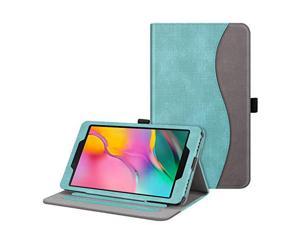 Fintie Case for Samsung Galaxy Tab A 8.0 2019 Without S Pen Model (SM-T290 Wi-Fi, SM-T295 LTE), [Corner Protection] Multi-Angle Viewing Stand Cover with Pocket, Turquoise/Brown