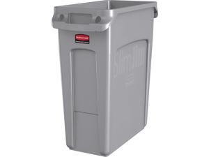 RUBBERMAID 1971258 16 gal. High Quality Resin Blend Rectangular Trash Can, Gray