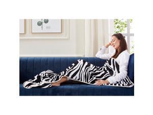 Animal Print Foot Pocket Blanket - Sherpa Throw Blanket for Bed, Couch 28 x 70 Tenley, Zebra Animal Print Foot Pocket Blanket - Sherpa Throw Blanket for Bed, Couch 28 x 70 Tenley, Zebra