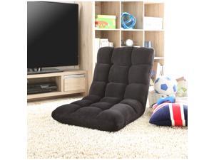 Loungie Black Microplush Recliner Chair - Folding Floor Mat | Adjustable | Gaming Loungie Black Microplush Recliner Chair - Folding Floor Mat | Adjustable | Gaming