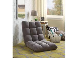 Loungie Grey Microplush Recliner Chair - Folding Floor Mat | Adjustable | Gaming Loungie Grey Microplush Recliner Chair - Folding Floor Mat | Adjustable | Gaming