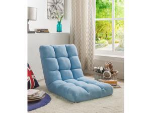 Loungie Blue Microplush Recliner Chair - Folding Floor Mat | Adjustable | Gaming Loungie Blue Microplush Recliner Chair - Folding Floor Mat | Adjustable | Gaming