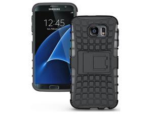 Samsung Galaxy S7 Edge Plus TPU Slim Rugged Hybrid Stand Case Cover Black