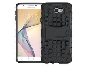 Samsung Galaxy J7 Prime TPU Slim Rugged Hybrid Stand Case Cover Black