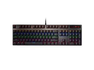 Rapoo V500PRO Backlit Wired Mechanical Gaming Keyboard with Black Switch All Key without Conflict Mixed Color 12 Lights Mode 104 Key Metal Cover