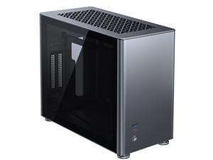 JONSBO A4 Ver1.1 ITX Computer Case Support 240mm Radiator SFX-L PSU 325mm Vertical GPU Vertical Airflow Tempered Glass Side Panel Separated Cabinet Magnalium Case - Gray