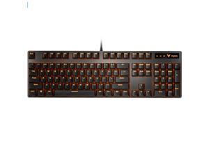 Rapoo V500 Pro Wired Gaming Keyboard Blue Switch Golden Backlit Full Size 104 Key All Keys without Conflict