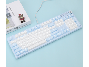 Ajazz AK515 Wired 104 Keys PBT Keycaps Brown Switch Mechanical Gaming keyboard-Blue&White Ajazz AK515 Wired 104 Keys PBT Keycaps Brown Switch Mechanical Gaming keyboard-Blue&White