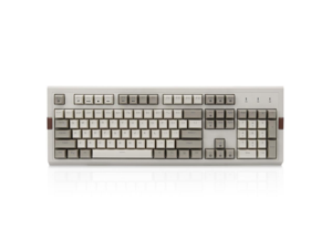 Ajazz AK510 Retro Mechanical Gaming Keyboard - PBT SP Spherical Keycaps - Classic Grey-White Matching - RGB Backlight-Red Switch
