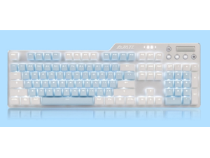 Ajazz AK35I  N-key Rollover Ergonomic Design,Cool Exterior USB Wired Red Switch Mechanical  Gaming White  Backlit Keyboard For Office And Game, DIY PBT Keycaps - Cherry Blossom Version