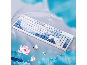 Ajazz Mechanical Gaming Keyboard USB Wired 104 Keys Dragonfly for Gamers PBT Keycaps - Blue Switch (no backlight)