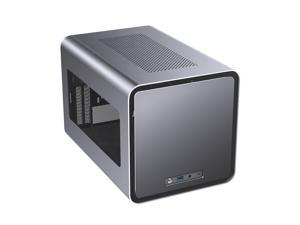 JONSBO V8 Mini Gaming Computer Case Desktop PC Case Support 240mm Liquid cooler Support ITX/DTX Motherboard USB 3.0 *1 -Gray