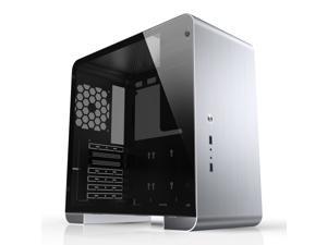 JONSBO U4 PLUS Gaming Computer Case Support 120mm Liquid cooler Support ITX/M- ATX /ATX Motherboard USB 3.0 *2 Temper Glass Panel Version-Silver (Fans are not included)