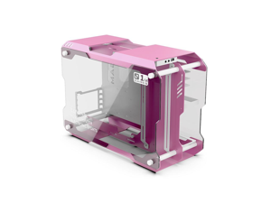 Zeaginal ZC-01M Mini Tempered Glass Computer Case Support 120MM/ 240mm Radiator Support M-ATX /ITX Motherboard USB 3.0 -Pink