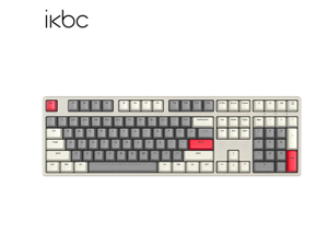 iKBC W210 108 Keys Full Size 2.4Ghz Wireless Mechanical Keyboard with Cherry MX Red Switch,  PBT Double Shot Keycap, N-Key Rollover and 6 Anti-ghosting Keys( No Light)-Gray